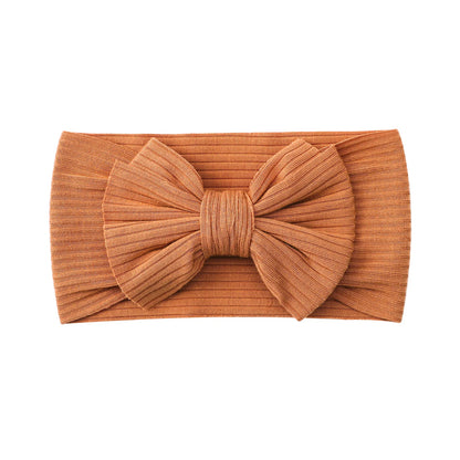 Vibrant Knit Baby Headbands with Bow - Soft Elastic Turban Accessories for Infant Girls