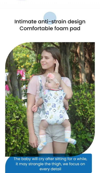 Ergonomic Multi-Functional Baby Carrier with Adjustable Waist Stool for Newborns and Toddlers, Breathable and Versatile Design