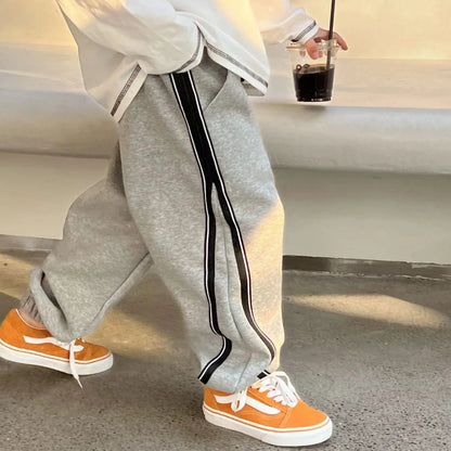 Trendy 2023 Kids Striped Sweatpants for Boys - Spring and Autumn Casual Loose Trousers with Elastic Waist