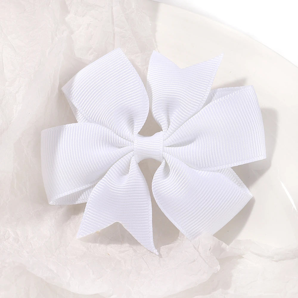 Vibrant Grosgrain Ribbon Hair Bow Clips for Girls - Colorful Hair Accessories for Kids