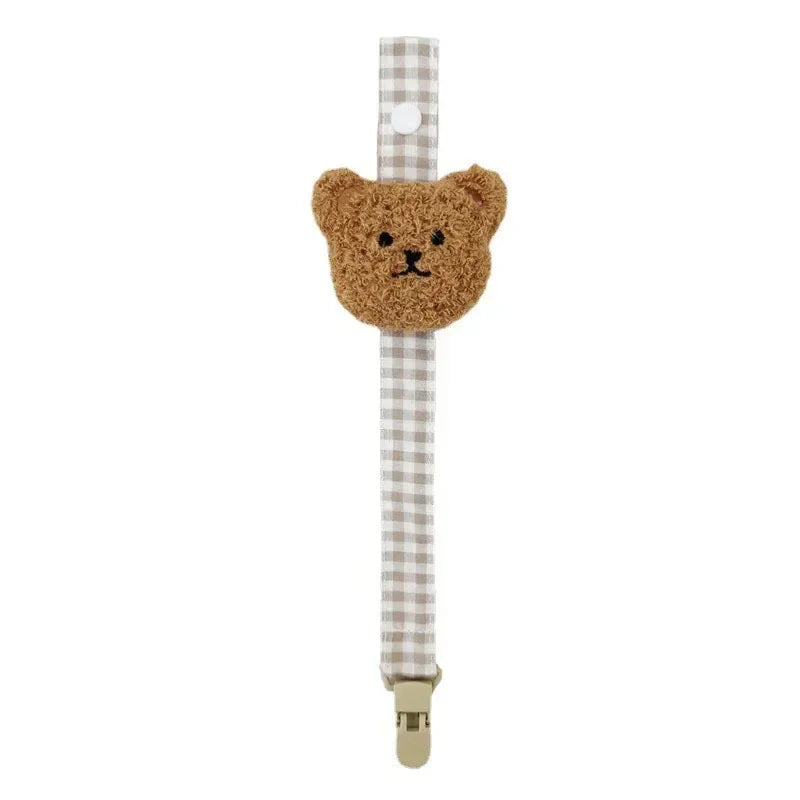 Adorable 3D Cartoon Bear Pacifier Clip Chain for Infants - Kawaii Baby Feeding Accessory