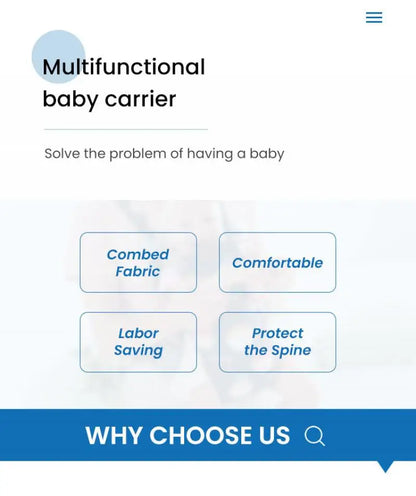Ergonomic Multi-Functional Baby Carrier with Adjustable Waist Stool for Newborns and Toddlers, Breathable and Versatile Design