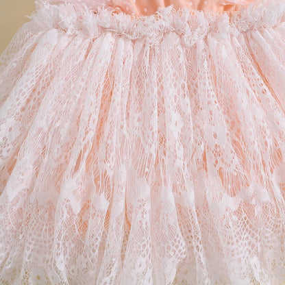 Adorable Baby Girl Summer Romper with Butterfly Embellishments and Swiss Dot Lace for Newborns