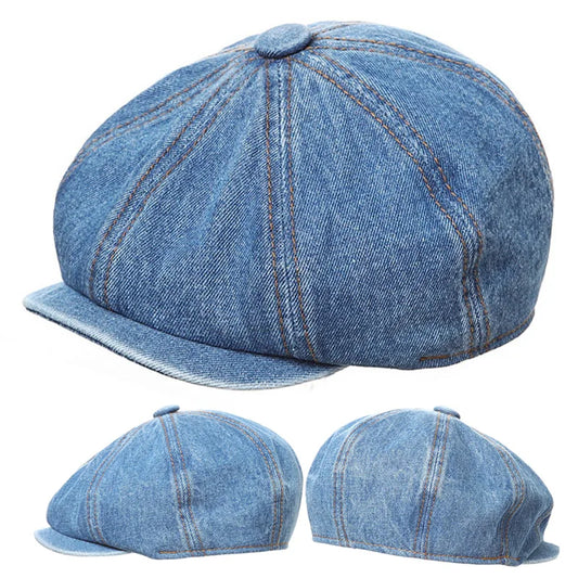 2024 Vintage Kids Denim Cowboy Hat - Adjustable Beret for Boys and Girls, Baby Accessories for Ages 2-12 Years