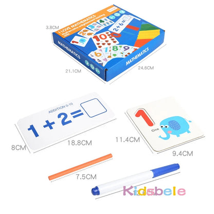 Wooden Maths Learning Letter Box with Counting Sticks Math Manipulatives Blocks Counting Rods Number Animals Shape Matching Card