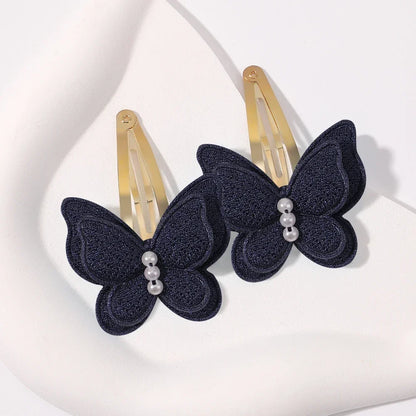 2-Pack Handmade Girls Butterfly Hair Clips - Stylish Headwear for Kids and Babies, Perfect for Parties and Everyday Use