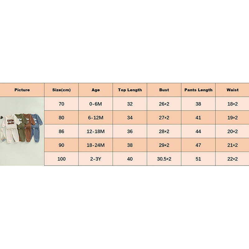 Unisex Baby Waffle Outfit Set with Letter Embroidery - Long Sleeve Sweatshirt and Elastic Waist Pants for Newborns