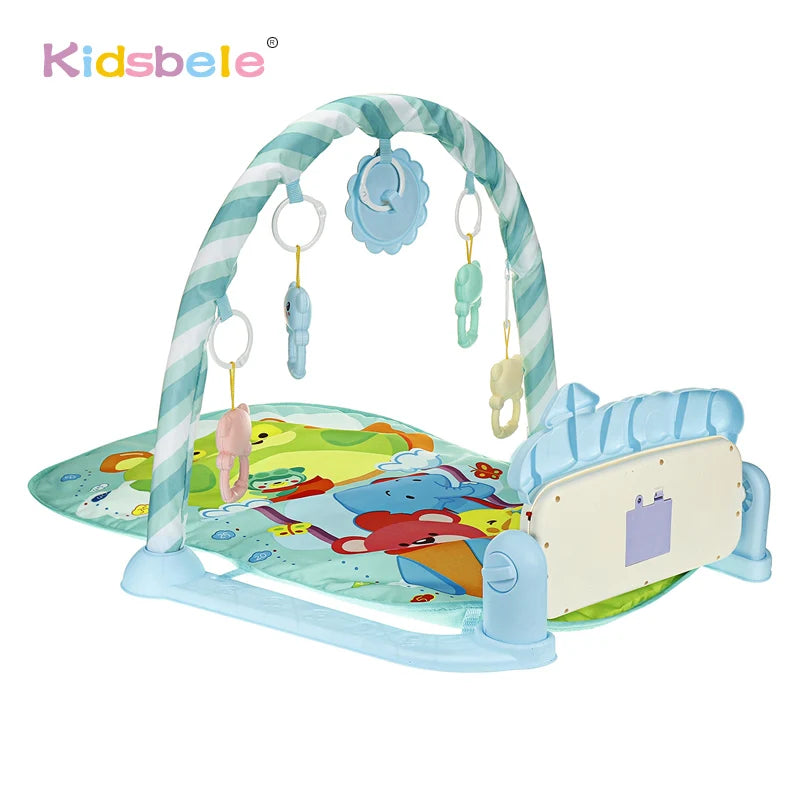 Deluxe 3-in-1 Baby Activity Gym with Kick Piano, Crawling Mat, and Hanging Toys