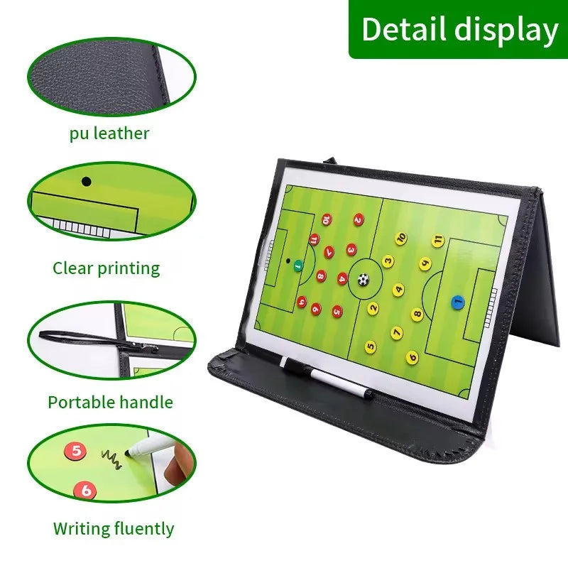Magnetic Tactical Coaching Board for Kids - Foldable Soccer, Basketball, and Volleyball Training Tool