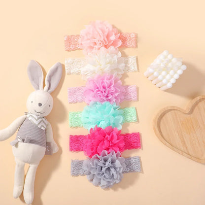 6-Piece Set of Adorable Big Flower Headbands for Baby Girls - Soft, Gentle, and Safe Infant Accessories