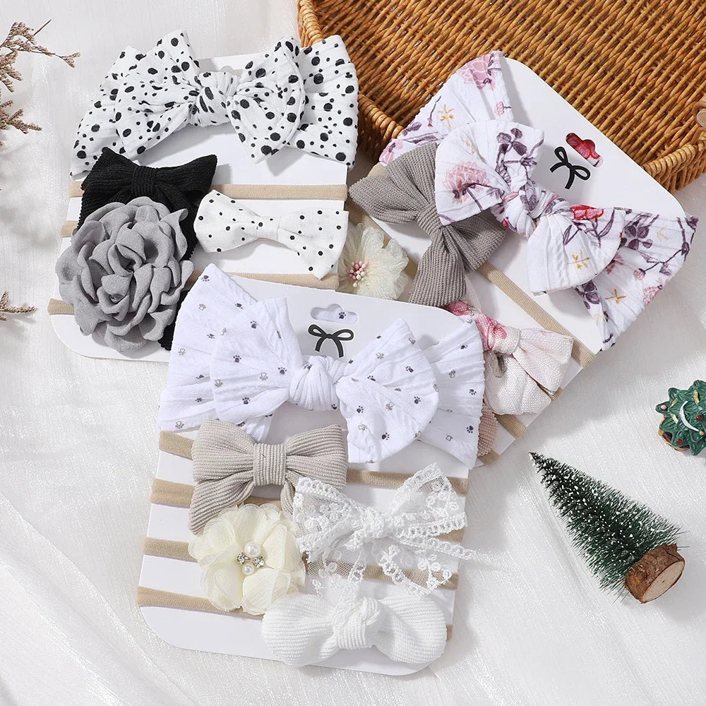 5-Piece Adorable Printed Toddler Headband Set - Stylish Hair Accessories for Kids with Free Shipping