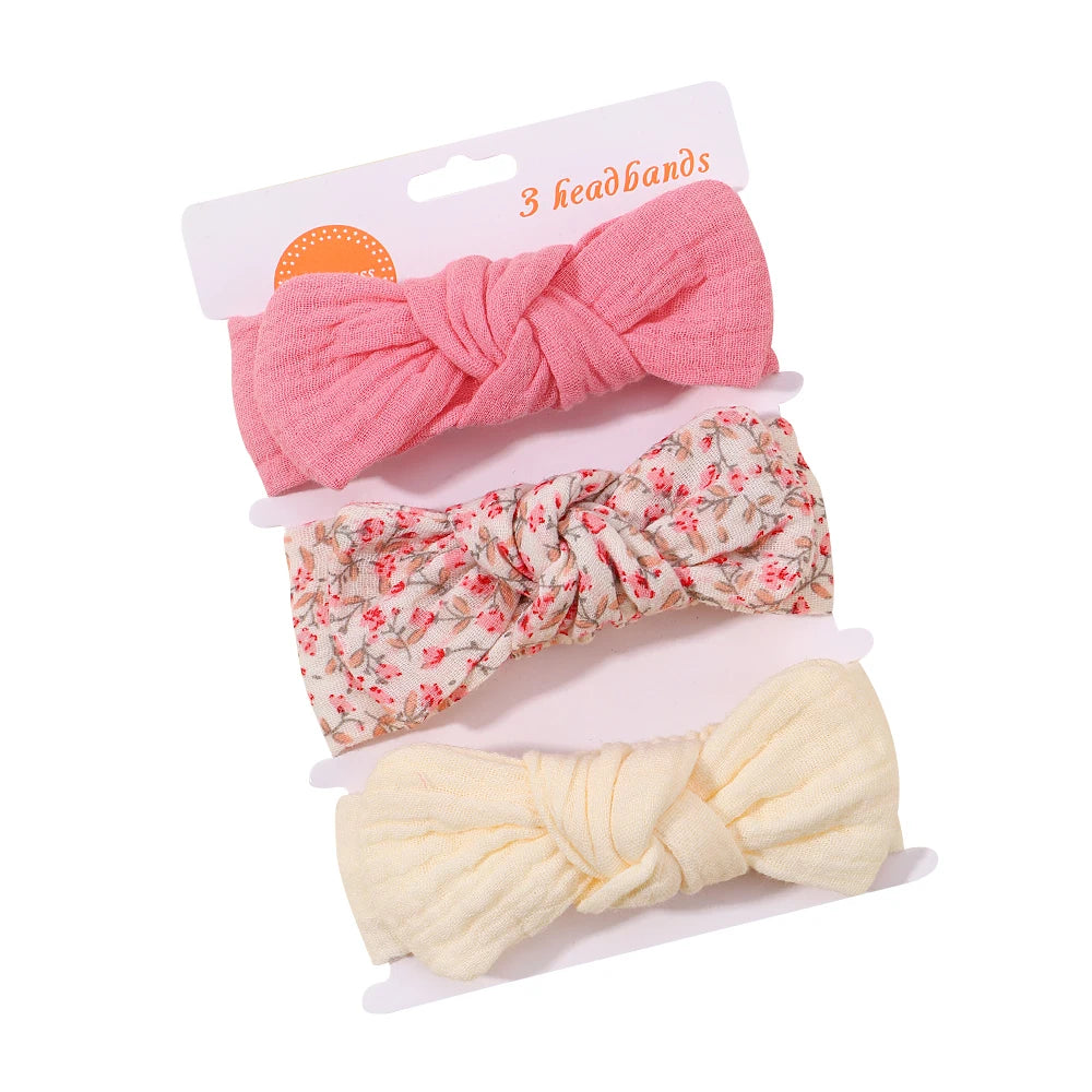 3-Pack Infant Headbands with Adorable Bow Knots for Girls - Stylish Hair Accessories for Babies and Toddlers