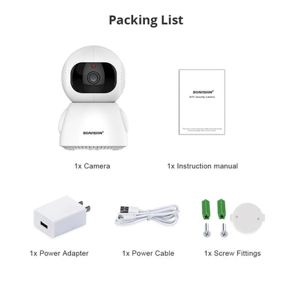 Smart 3MP HD WiFi Security Camera with Auto Tracking, Two-Way Audio, and Alexa/Google Assistant Compatibility