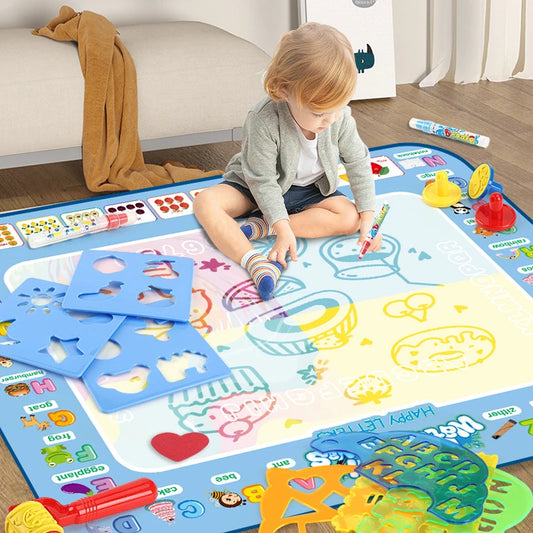 Montessori Water Doodle Drawing Mat for Kids - Reusable Educational Painting Board for Boys and Girls Age 3-12