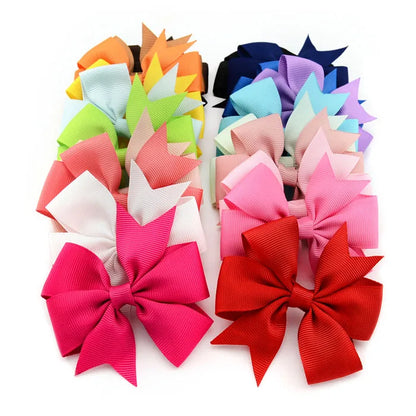 Vibrant Grosgrain Ribbon Hair Bow Clips for Girls - Colorful Hair Accessories for Kids