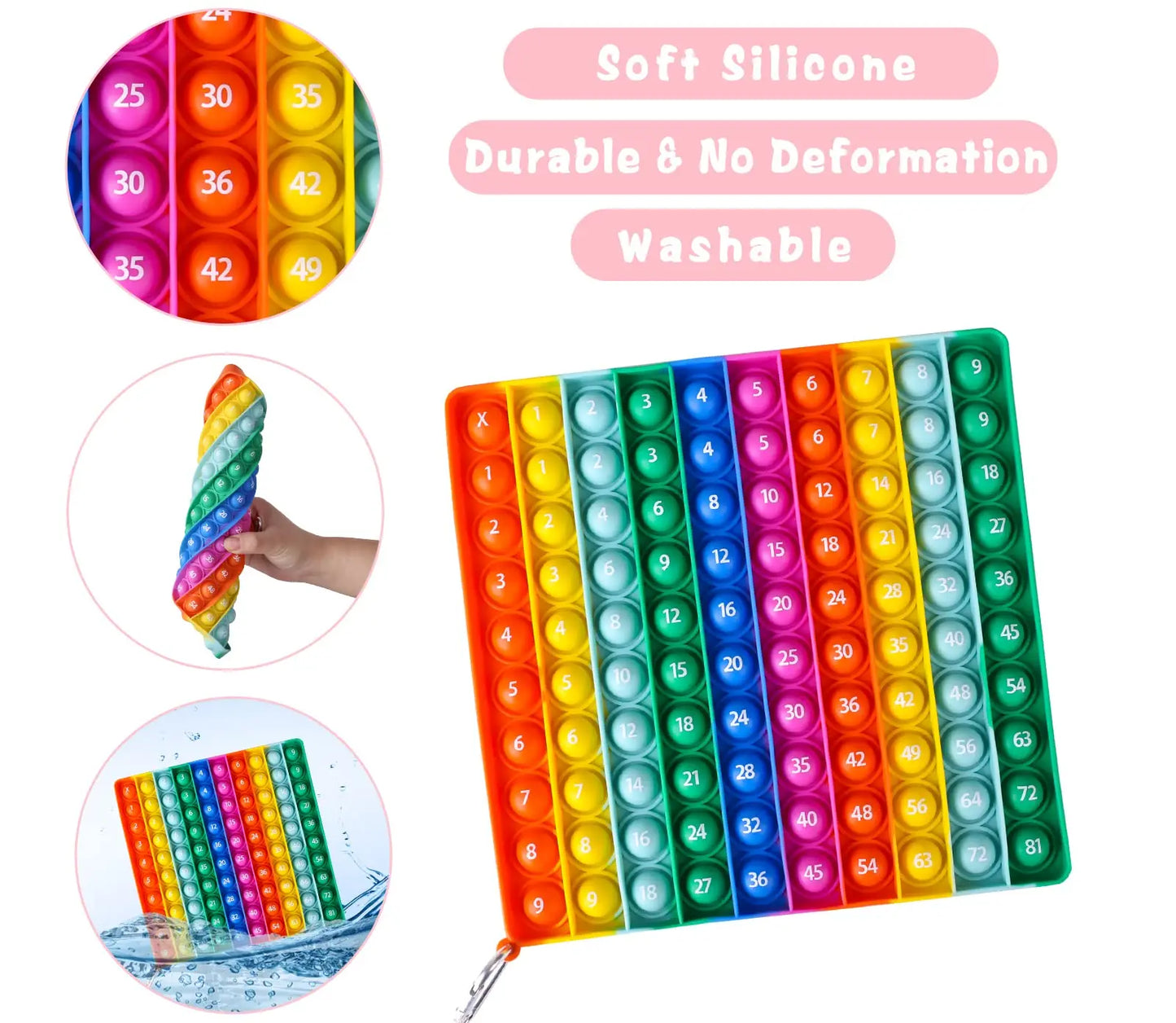 Montessori Multiplication Table 100 Digital Table Math Toys Fidget Learning Educational Toys Teaching Aids for Kids Over 5 Years