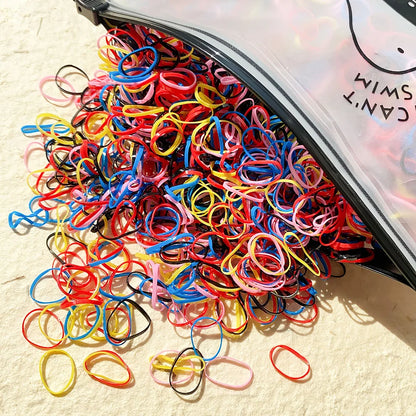 500Pcs Colorful Elastic Hair Bands for Girls - Fun Disposable Ponytail Holders for Kids
