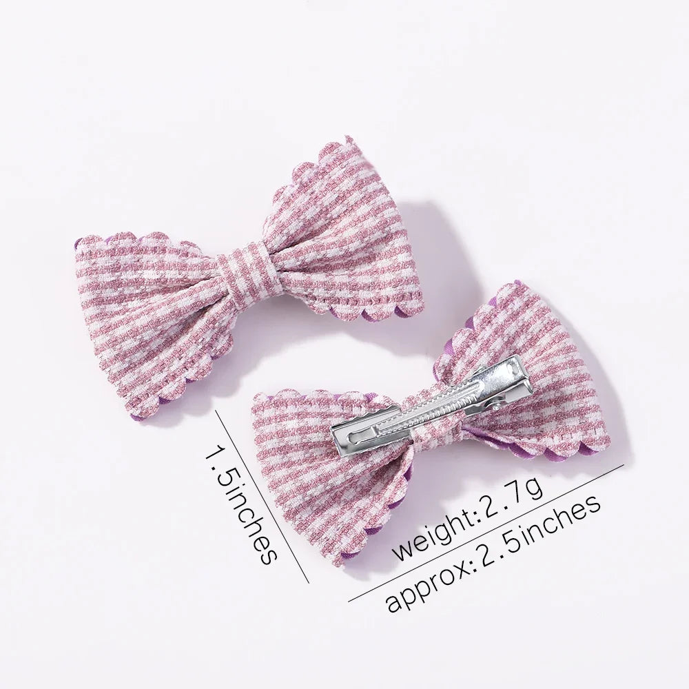 Adorable 2-Pack Mini Hair Bows for Girls - Soft Cotton Hair Clips and Barrettes