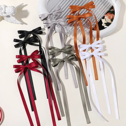 2PCS Adorable Long Tassel Bow Headbands for Girls - Cute Hair Accessories for Parties and Daily Wear