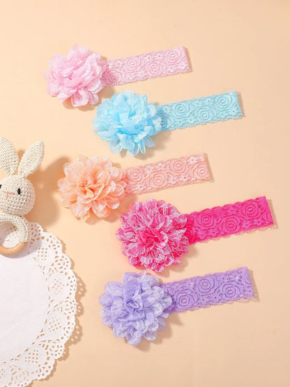 6-Piece Set of Adorable Big Flower Headbands for Baby Girls - Soft, Gentle, and Safe Infant Accessories