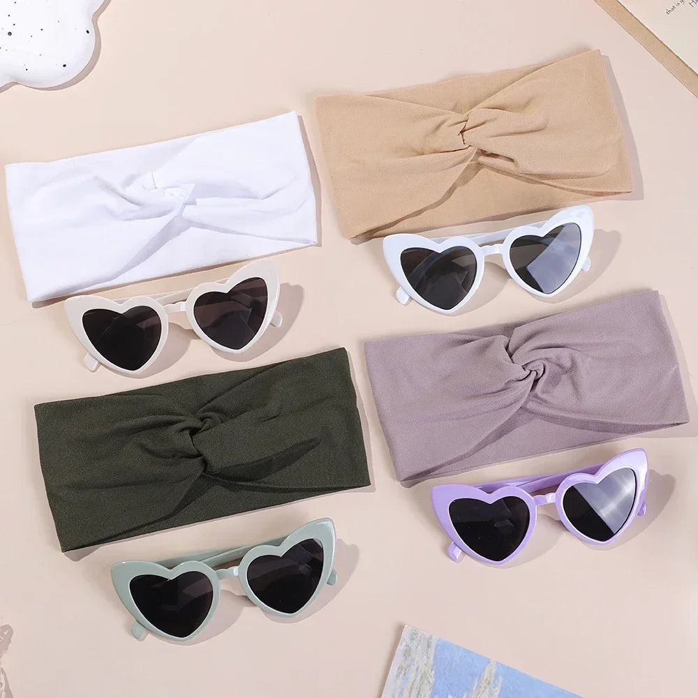 Trendy Leopard Print Yoga Headband and Retro Sunglasses Set for Fitness Enthusiasts