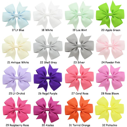 Vibrant Grosgrain Ribbon Hair Bow Clips for Girls - Colorful Hair Accessories for Kids