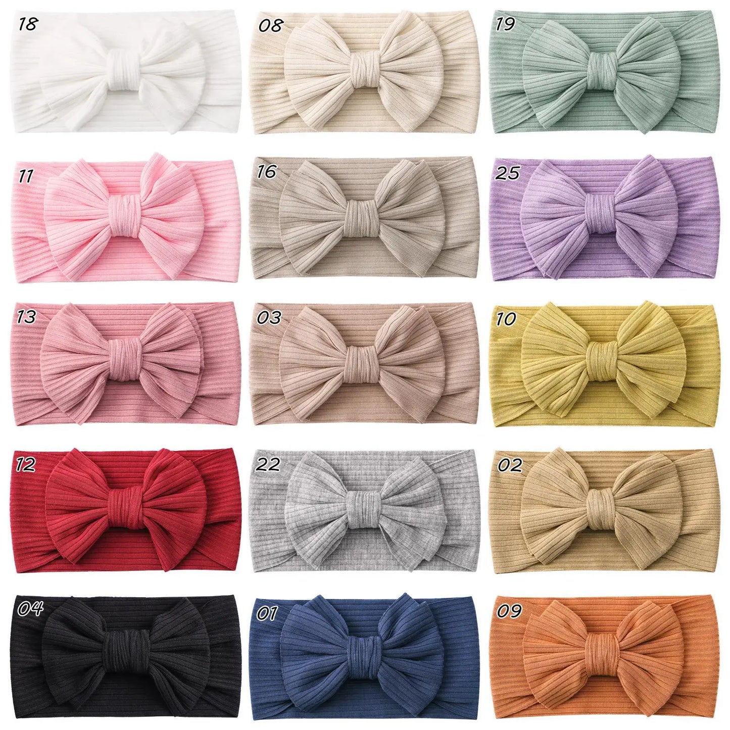 Vibrant Knit Baby Headbands with Bow - Soft Elastic Turban Accessories for Infant Girls