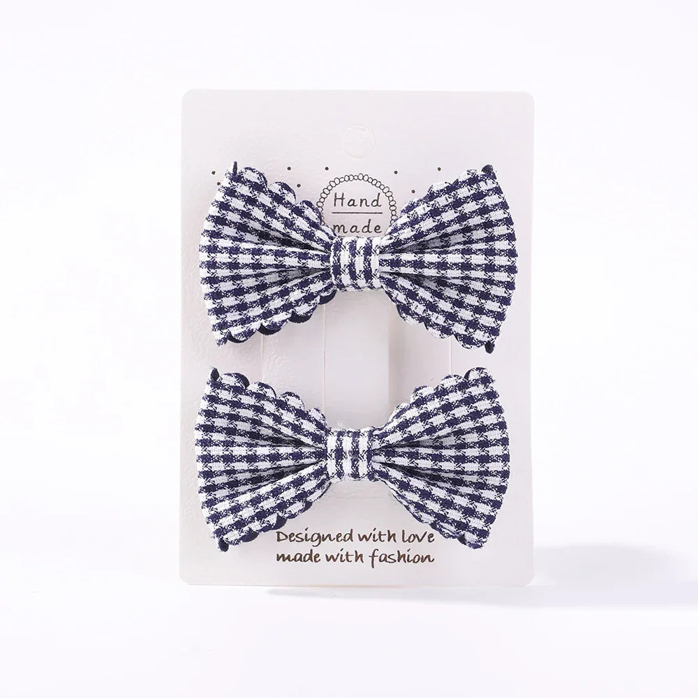 Adorable 2-Pack Mini Hair Bows for Girls - Soft Cotton Hair Clips and Barrettes