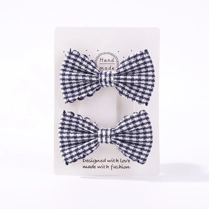 Adorable 2-Pack Mini Hair Bows for Girls - Soft Cotton Hair Clips and Barrettes
