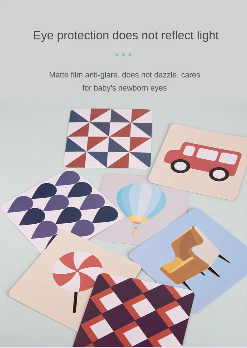 Montessori High Contrast Visual Stimulation Cards for Infants - Black and White Cognitive Development Toys for Ages 0-36 Months