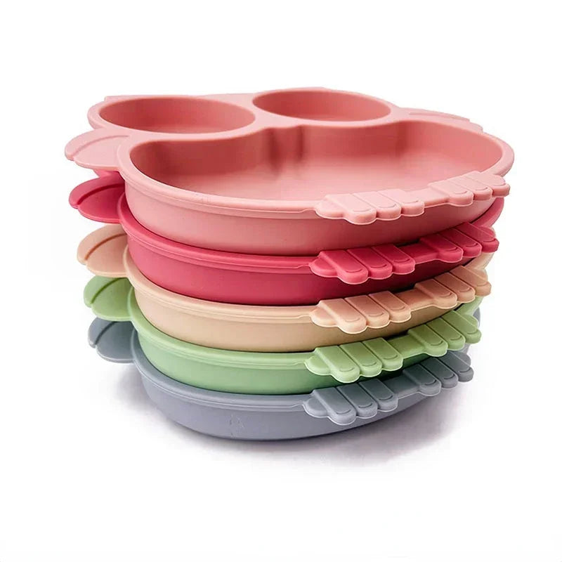 Adorable Owl Suction Plate for Toddlers – BPA Free Silicone Baby Feeding Dish