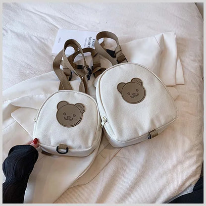 Adorable Cartoon Bear Anti-Lost Baby Backpack for Kindergarten Kids - Canvas Harness School Bag for Boys and Girls
