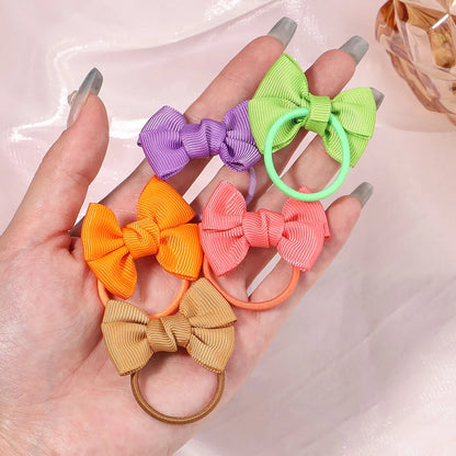 5-Pack Kids Hair Accessories with Bow Scrunchies - Elastic Hair Ties for Girls and Babies