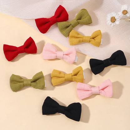Adorable 2-Pack Mini Hair Bows for Girls - Soft Cotton Hair Clips and Barrettes
