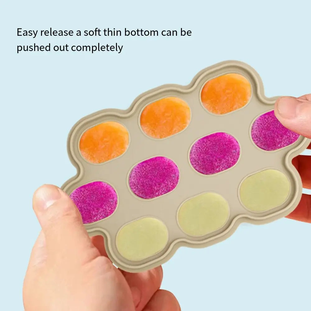 Silicone Baby Food Freezer Tray - 10-Cavity Mold for Homemade Treats and Teething Relief