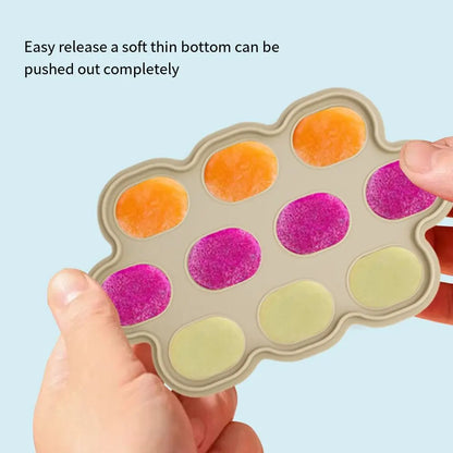 Silicone Baby Food Freezer Tray - 10-Cavity Mold for Homemade Treats and Teething Relief