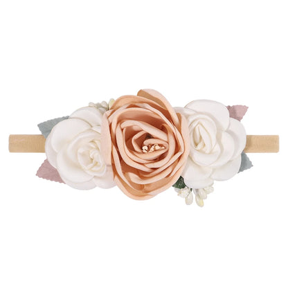 Vintage Floral Hairbands for Baby Girls - Handmade Cloth Headwear & Accessories for Special Occasions