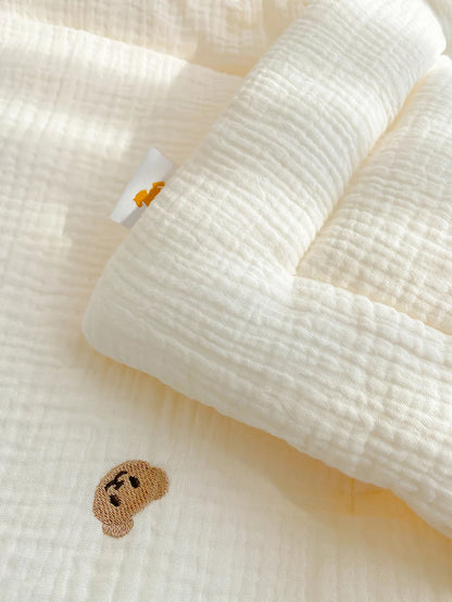 Cartoon Bear and Bunny Soft Cotton Baby Quilt - All-Season Infant Blanket for Newborns, 100*120CM