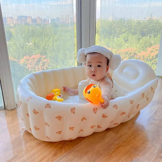 Portable Inflatable Baby Bath Tub - Folding Outdoor Water Play Pool for Newborns and Infants