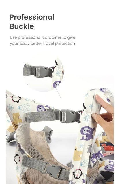 Ergonomic Multi-Functional Baby Carrier with Adjustable Waist Stool for Newborns and Toddlers, Breathable and Versatile Design