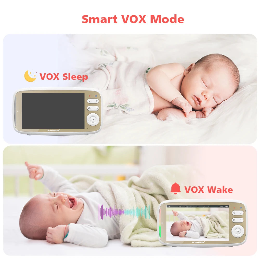 VB803 5-Inch Baby Monitor with 720P HD Display, 330° Pan & 135° Tilt, 3X Zoom, Two-Way Audio, Night Vision, and Lullaby Function