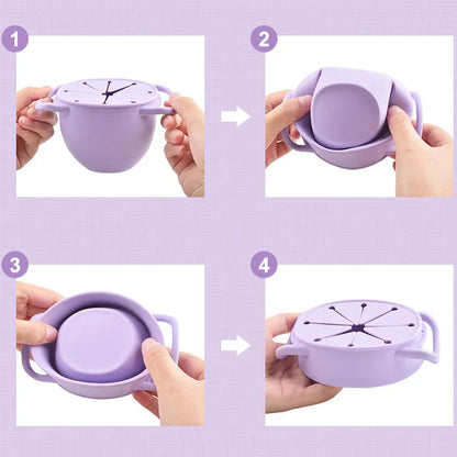 Portable Baby Silicone Snack Storage Cup with Strap - Foldable Food Container for Toddlers