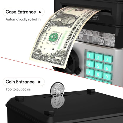 Interactive Electronic Piggy Bank with Password Protection - Kid's Digital Cash Saving ATM Machine Gift