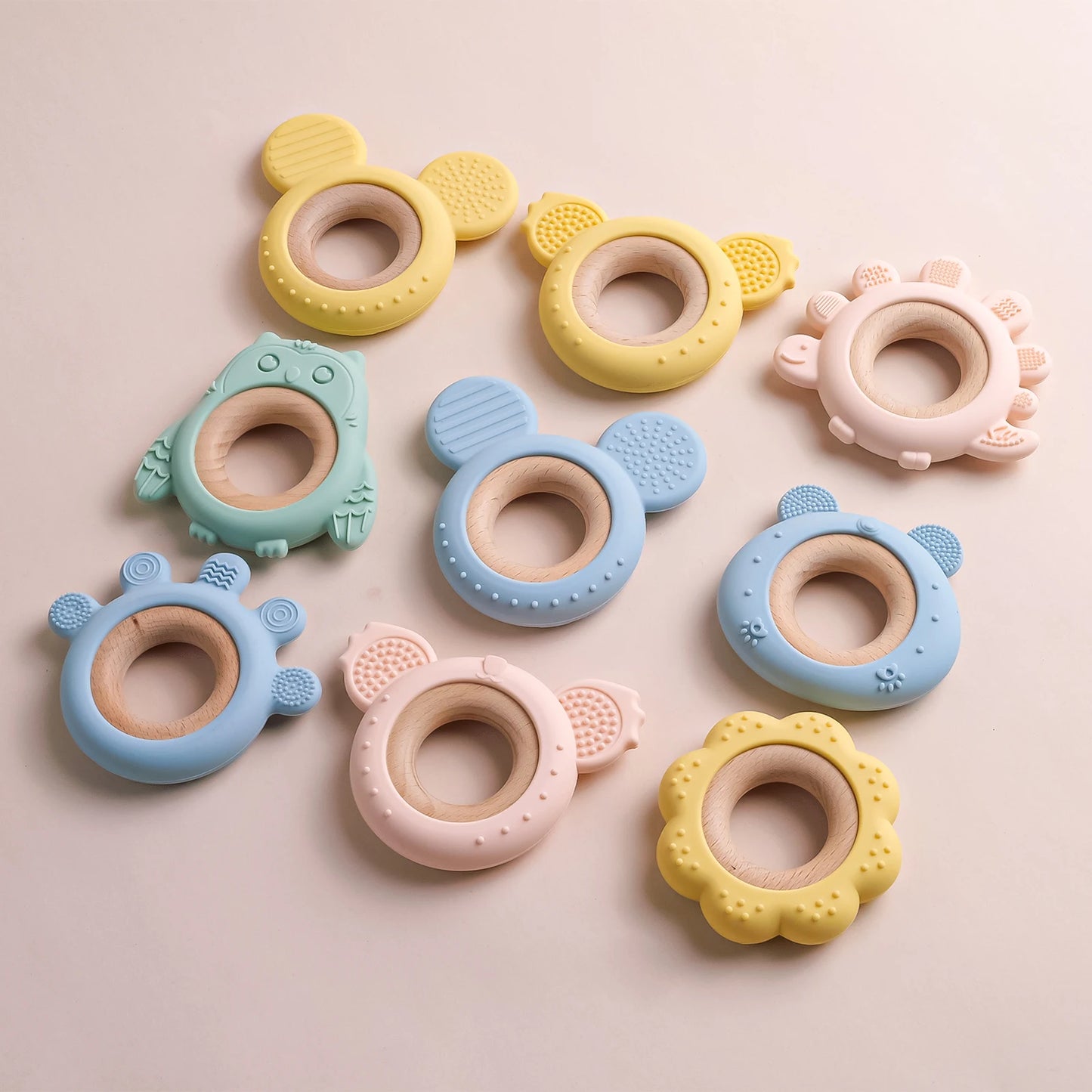 TYRY.HU Cartoon Frog and Deer Silicone Teething Toy Necklace - Baby Gum Soother Gift