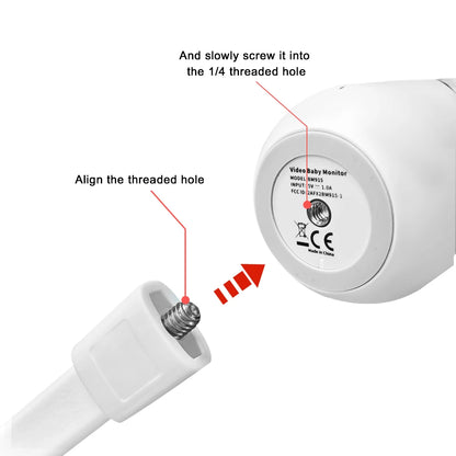 Flexible White Silicone Baby Monitor Mount - No Drilling Cradle Bracket for Safe Camera Placement