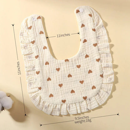 Adorable Ruffle Baby Bibs & Burp Cloths Set - Soft Feeding Accessories for Newborns in 3 Styles