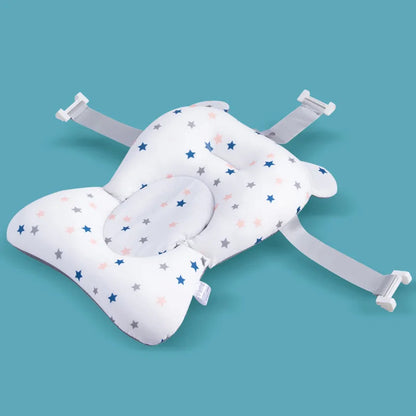Star Crown Printed Non-Slip Baby Bath Tub Mat for Infants - Soft Polyester Support Pad for Newborns and Toddlers