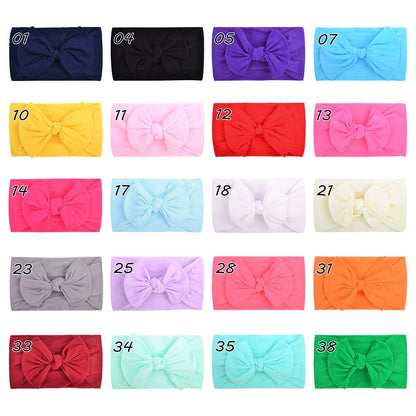 48-Color Bowknot Headband for Babies - Stylish Elastic Hair Accessory for Girls