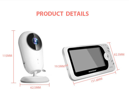 Portable 4.3 Inch Wireless Video Baby Monitor with Night Vision and Two-Way Intercom - VB608 Baby Nanny Camera