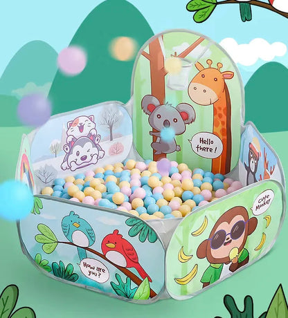 120cm Portable Kids Playpen with Basketball Hoop - Fun Indoor/Outdoor Tent House and Ball Pool for Ages 3-6